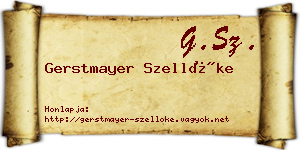 Gerstmayer Szellőke névjegykártya